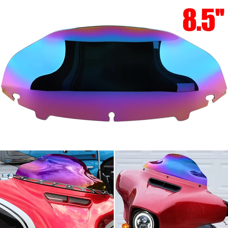 

8.5" Motorcycle High Quality Windshield Windscreens Wind Deflectors Front For Harley Touring Electra Street Glide Classic 14-23