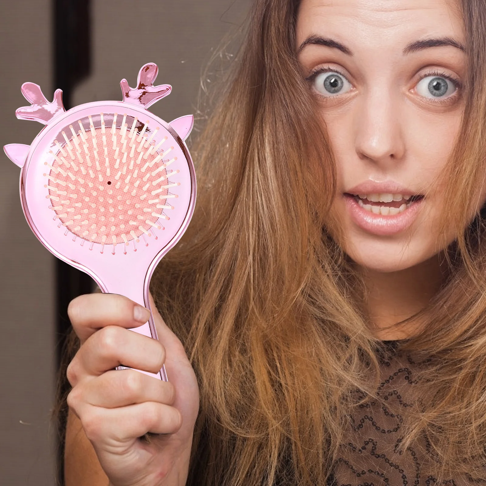 แปรงหวีผมแบบมีรูระบายอากาศ น้ำหนักเบา ใช้ได้ทั้งผมเปียกและผมแห้ง สำหรับผู้หญิง ใช้สำหรับนวดหนังศีรษะและจัดแต่งทรงผม