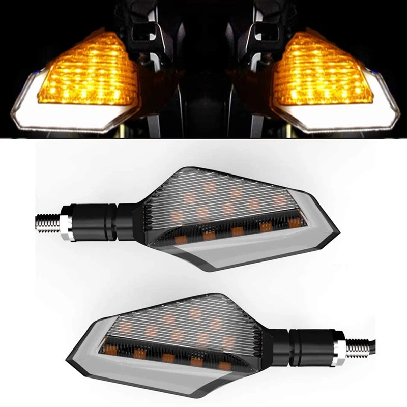 Motorcycle LED Turn Signal Lights Front and Rear Indicator Lights for Motorcycle Yamaha Cruiser Kawasaki