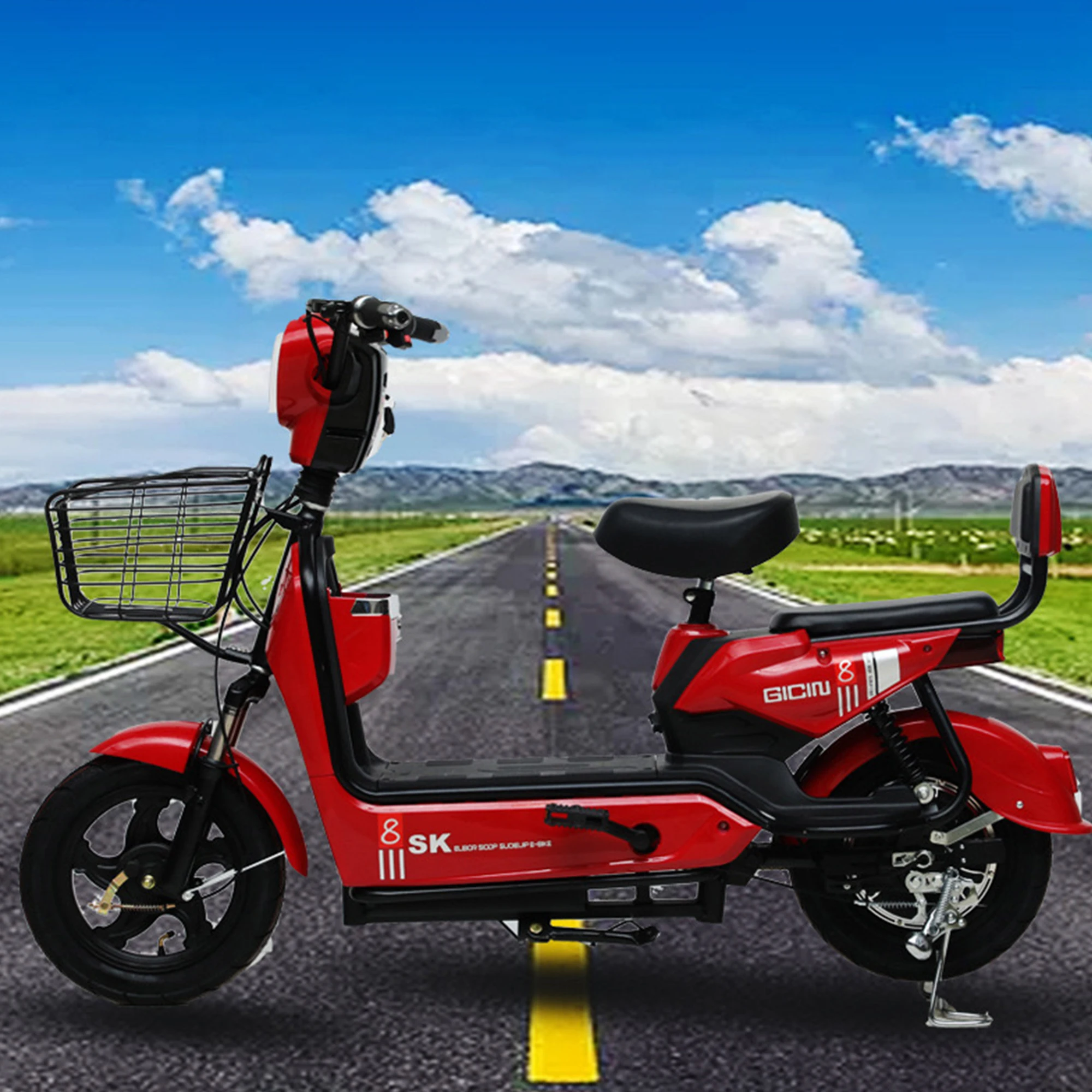 

Hot Selling 14 Inch Scooter 48V 350w Motor Bike 12Ah LEAD-ACID Battery Adults City Electric Scooter