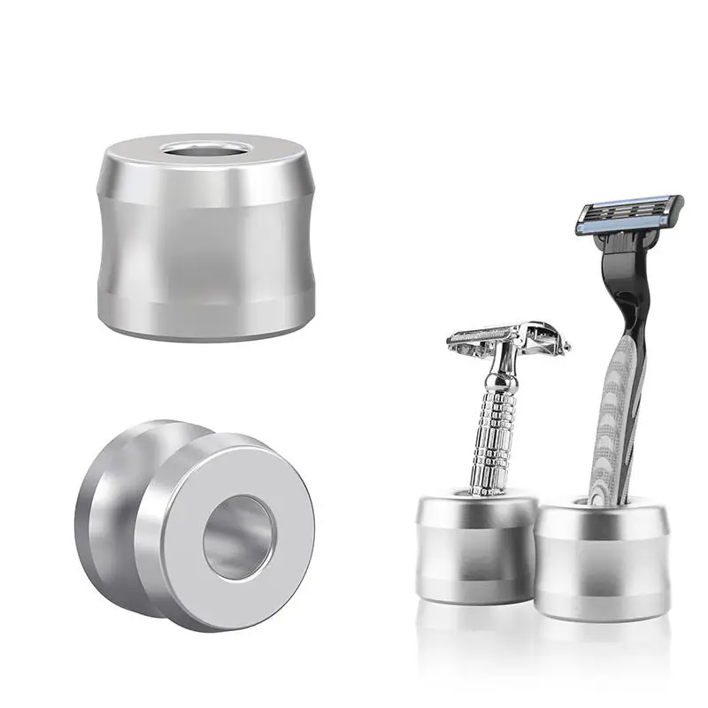 1PCS Safety Razor Stand Men's Aluminum Alloy Shaving Razor Base Holder Manual Razor Holder for Bathroom Countertops