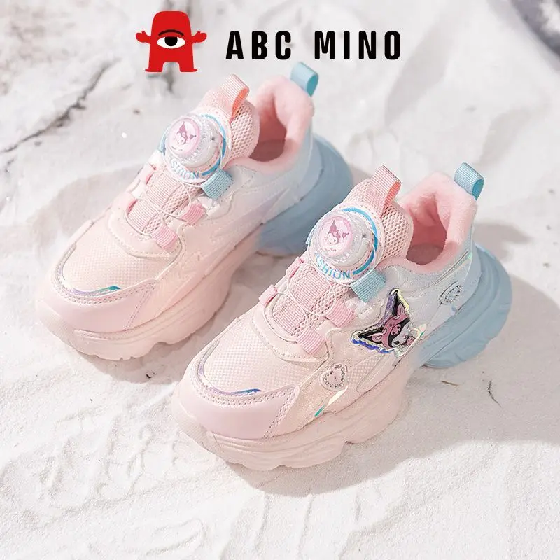 

Kuromi Girly Heart Kawaii Sanrio Anime Cotton Shoes Autumn Winter Cute Cartoon Children Plus Cashmere Sneakers Gifts for Kids