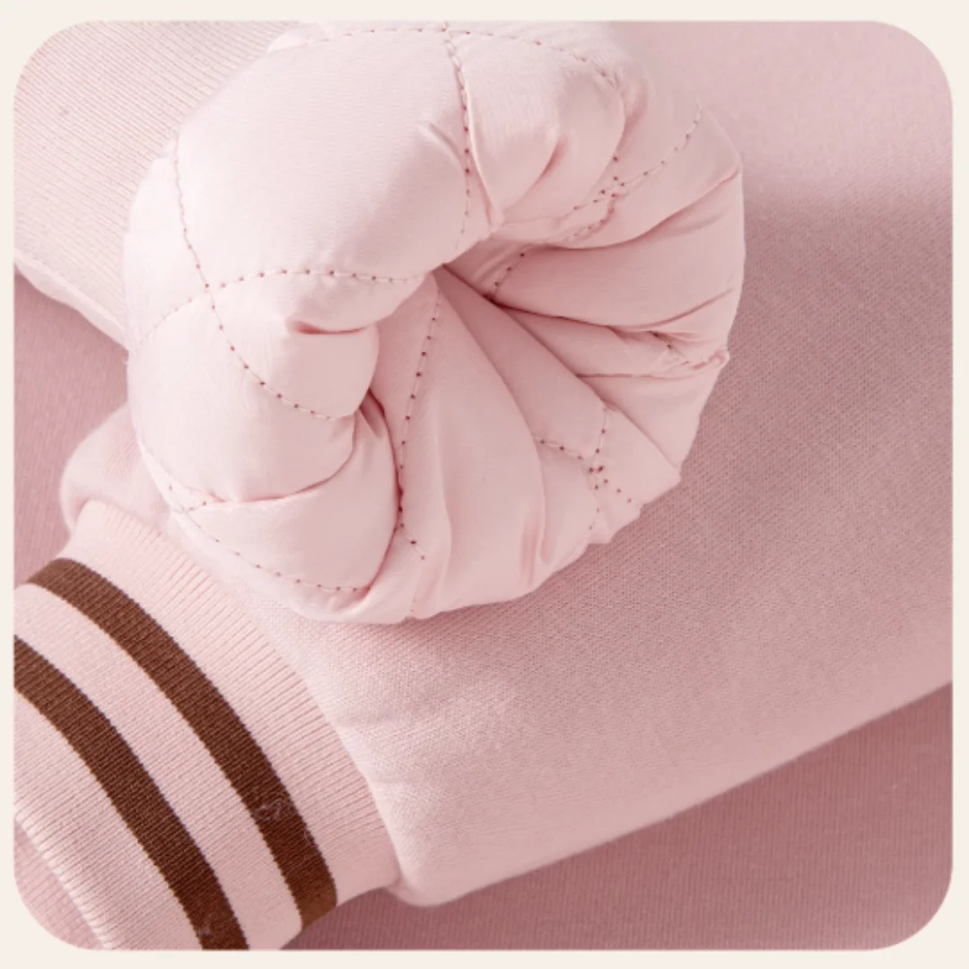 Kurtka baseballowa dla dziewczynek Disney, ocieplana bawełną, różowa, wzór Minnie, wiatroodporna odzież wierzchnia, jesienno-zimowa kurtka odporna na zimno.