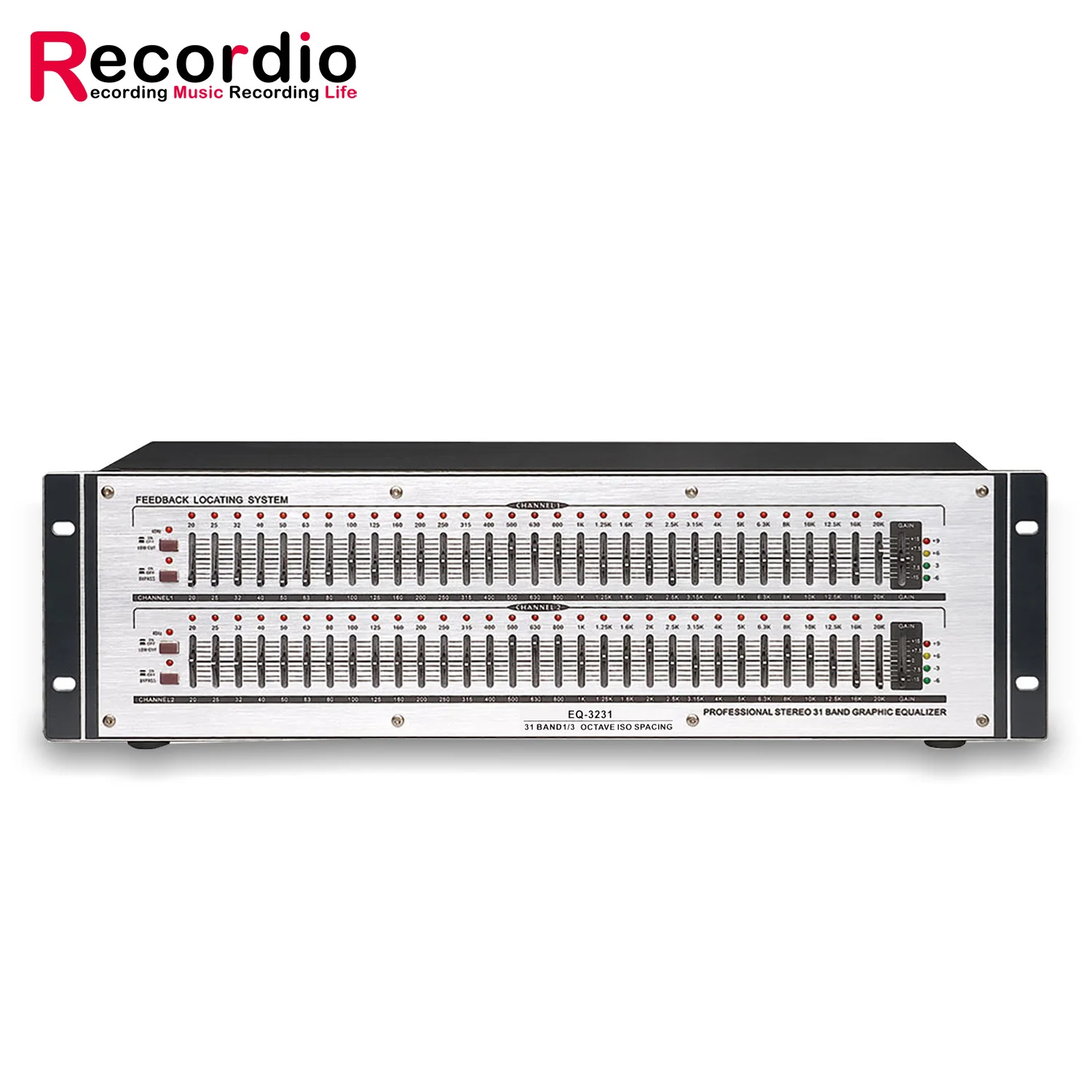 

GAX-EQ3231 Professional DJ System 31 Bands Stereo Graphic Equalizer Feedback Locating System Stage Home Karaoke