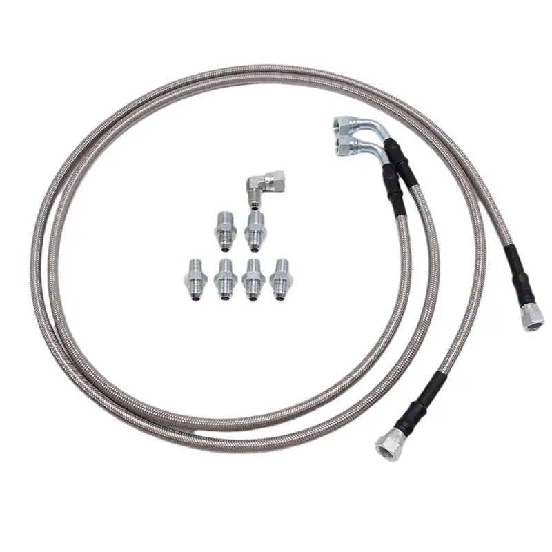 

Oil Pipe Hose Line Kit 2Pcs 52" Length SS Transmission Cooler For Chevy Ford GM GMC, Buick Cadillac TH350 700R4 TH400
