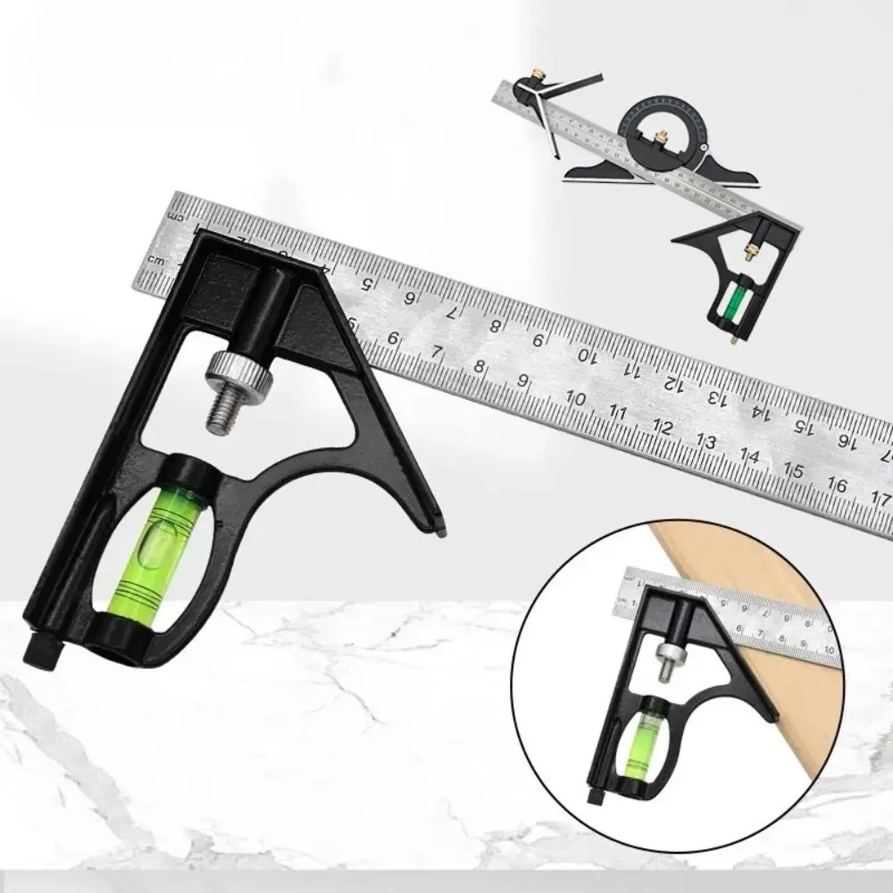 

Portable 180 Degree Combination Angle Ruler Adjustable Movable Right Angle Ruler 300mm 3 In 1 Corner Ruler Carpentry