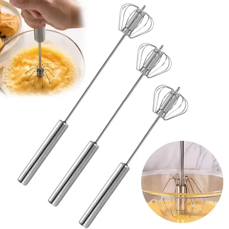 

Stainless Egg Beater Semi-automatic Rotating Egg Tools Manual Egg Stiring Cream Whisk Hand-held Mixer Kitchen Baking Tools