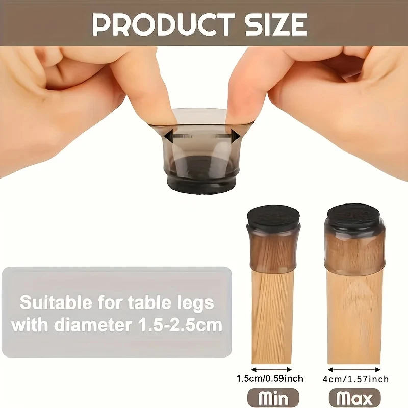 12/24Pcs Anti-Slip Silent Foot Protection Covers for Table & Chair Legs – Wear-resistant & Noise Reducing