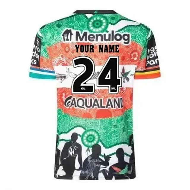 2024 South Sydney Rabbitohs Indigenous Rugby Jersey - Men's Size:S-5XL（Print Custom Name Number）