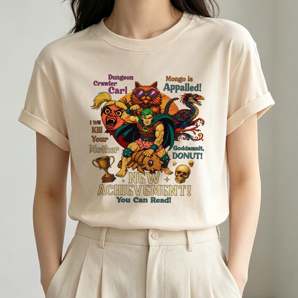 Dungeon Crawler Carl T-Shirt für Damen Y2K Psychedelic Kawaii Goth Koreanische Mode Shirt Ästhetische Grafik Emo Gothic – Detail 7