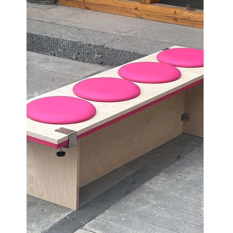 

Leisure area no back bench ocean board milk tea shop cafe chair bench round seat cushion card seat sofa