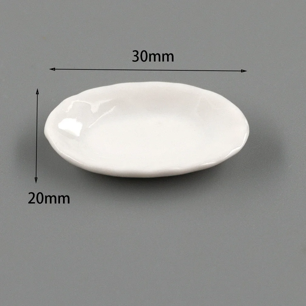 5 pezzi 1/12 accessori in miniatura per casa delle bambole mini piatto alimentare in ceramica simulazione piatto da cucina giocattoli per la decorazione della casa delle bambole