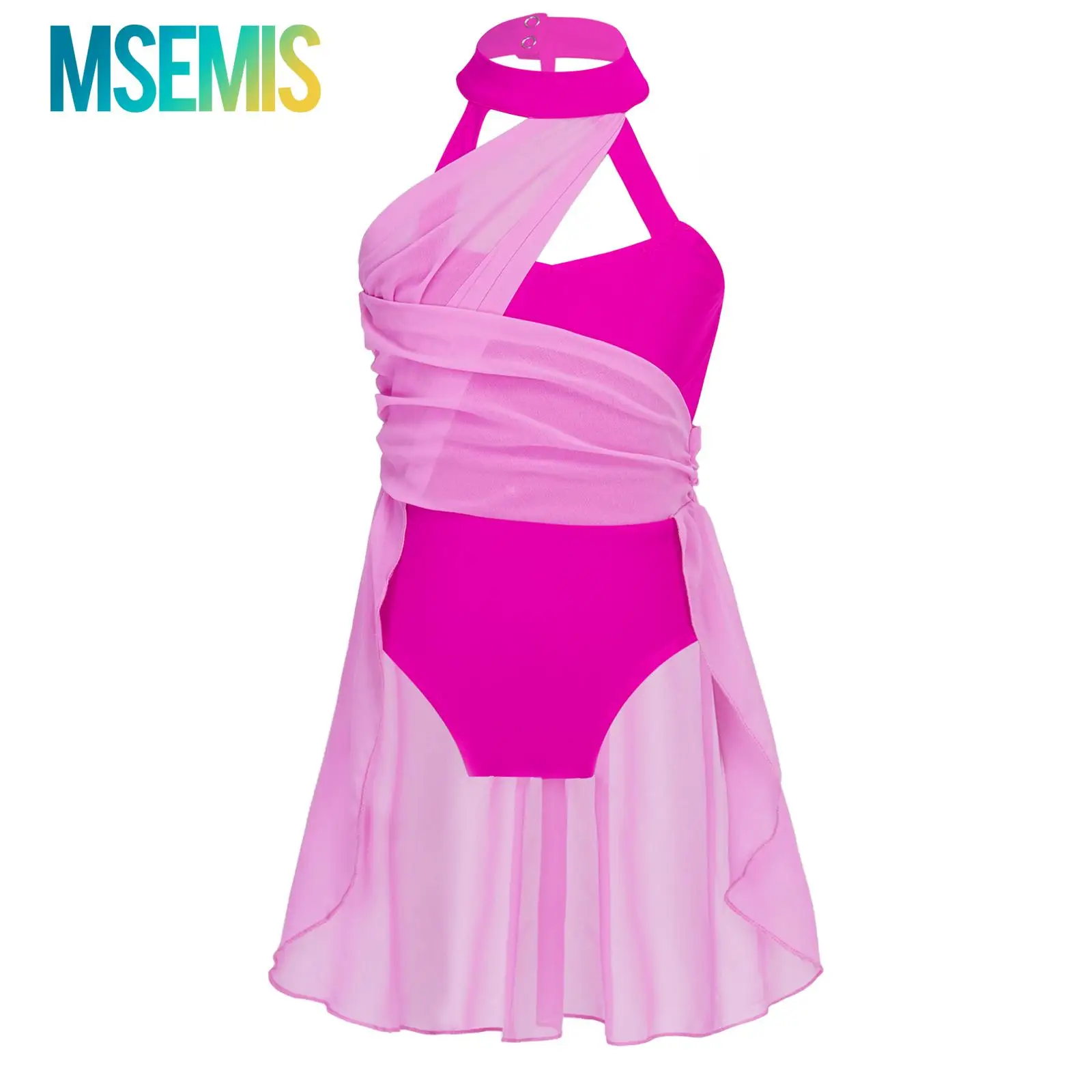 キッズガールズバレエリリカルコンテンポラリーダンスウェアバレエダンスレオタードコスチュームボディスケージドバックラッフルバレリーナチュチュドレス