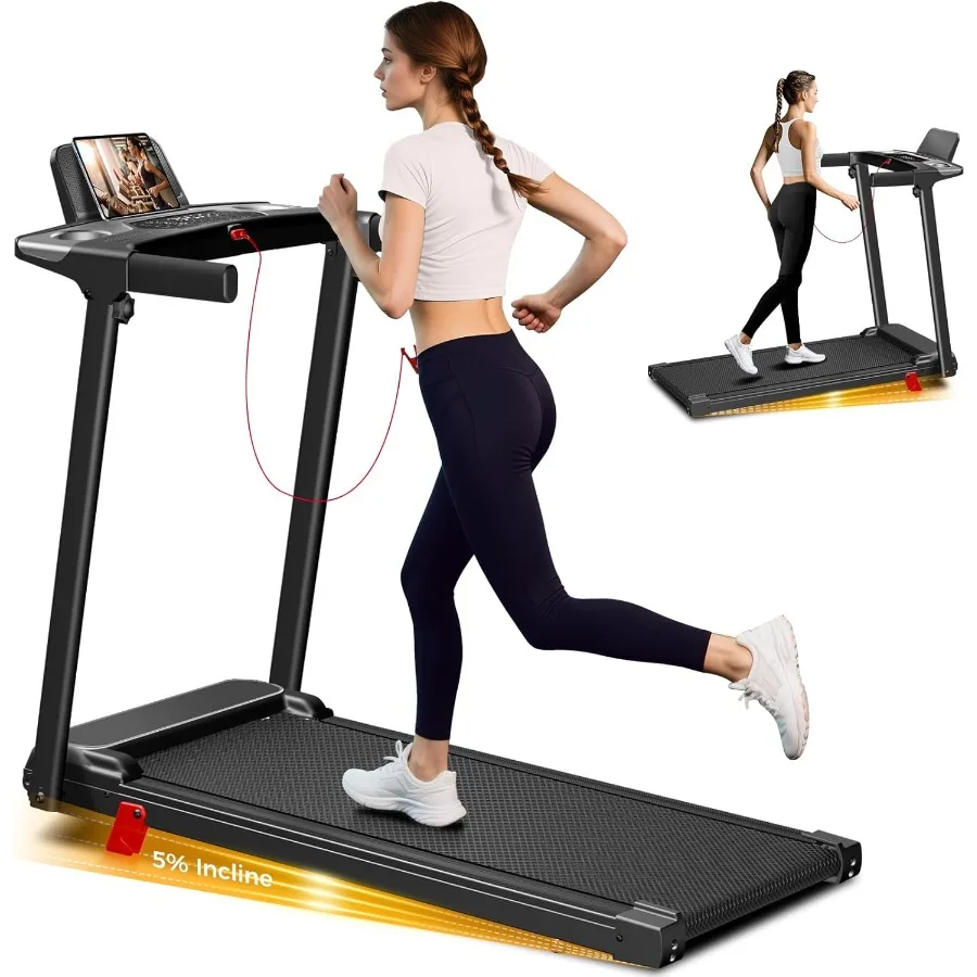 

Portable Treadmill with Incline 3.0HP Walking Pad with Handle Bar 3in1 Foldable Treadmill for Home Office Small Space with Quie