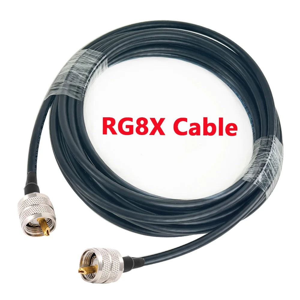 Câble de raccordement PL259 UHF SO239 RG8X, câble coaxial d'antenne CB à faible perte 50 ohms, UHF mâle vers UHF mâle, câble d'extension d'antenne CB