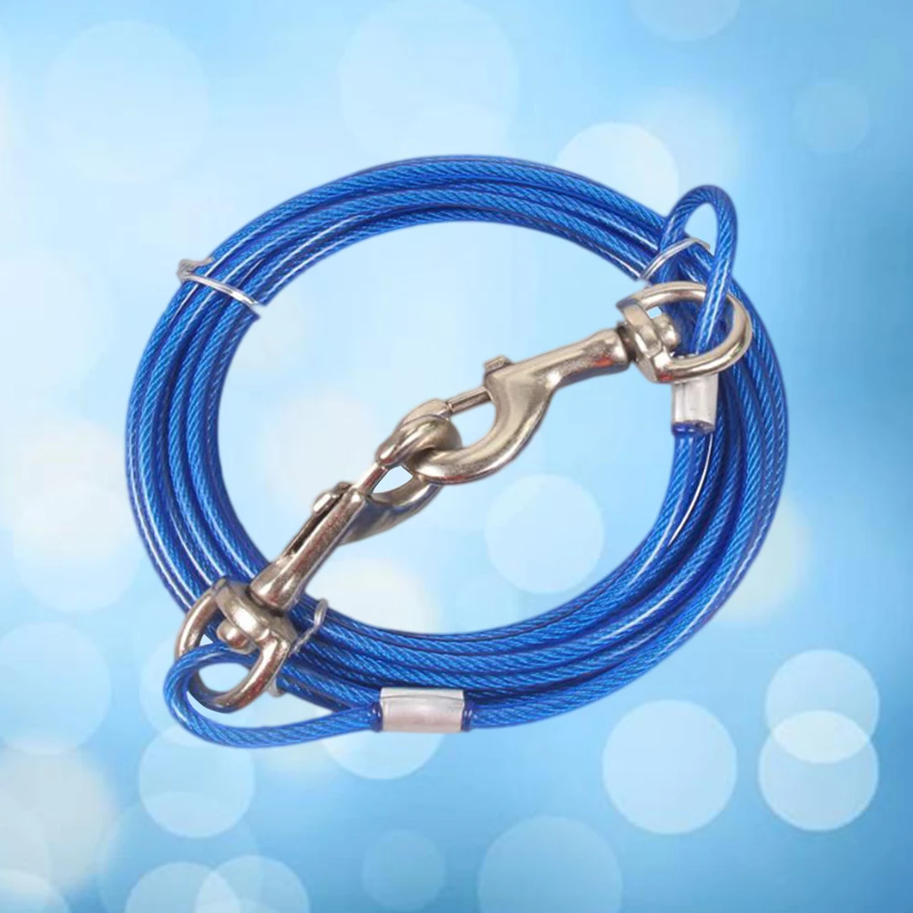 

Stainless Steel Dog Leash 5.0Mmx3M Blue Durable Pet Hauling Cable For Medium Large Dogs Walking Training Pet Supplies