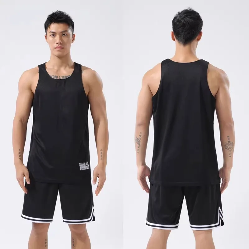 Reversible Basketball Uniform Vest Double-layer Large Mesh American Training Quick-drying Loose Sleeveless Fitness Clothing Men