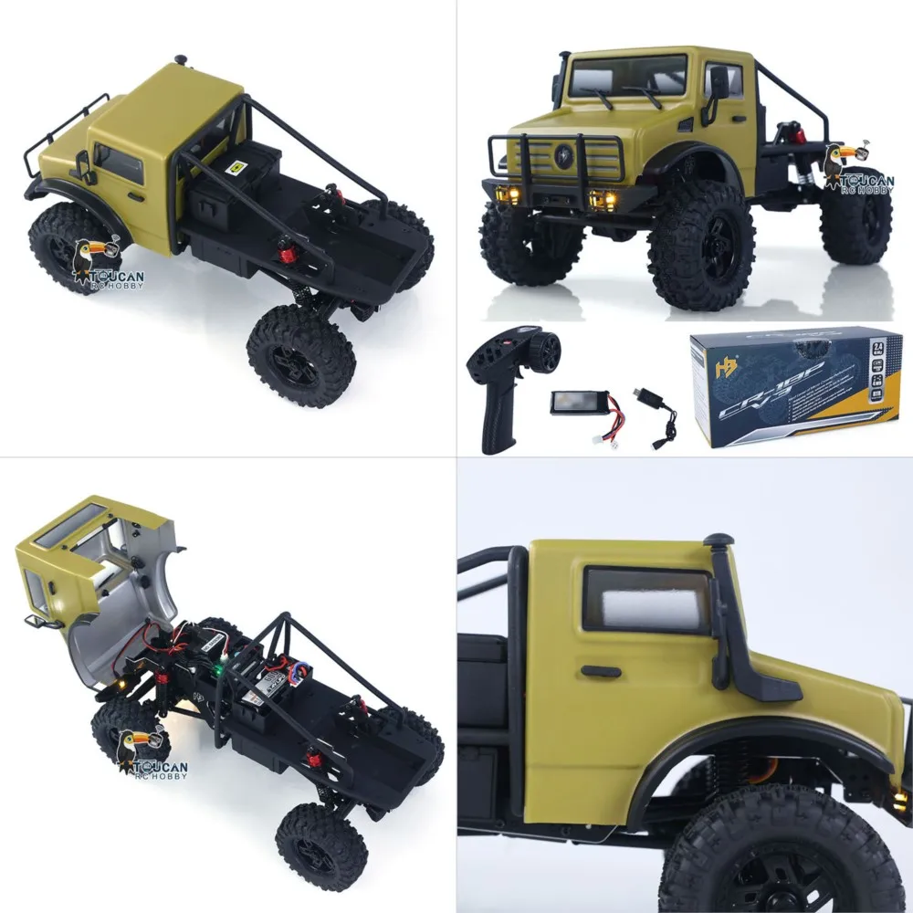 1/18 2.4G RC Rock Crawler Car CR18P V3 4WD Offroad Climbing Vehicle RTR Ready To Run Hobbywing Brushless Motor ESC LED