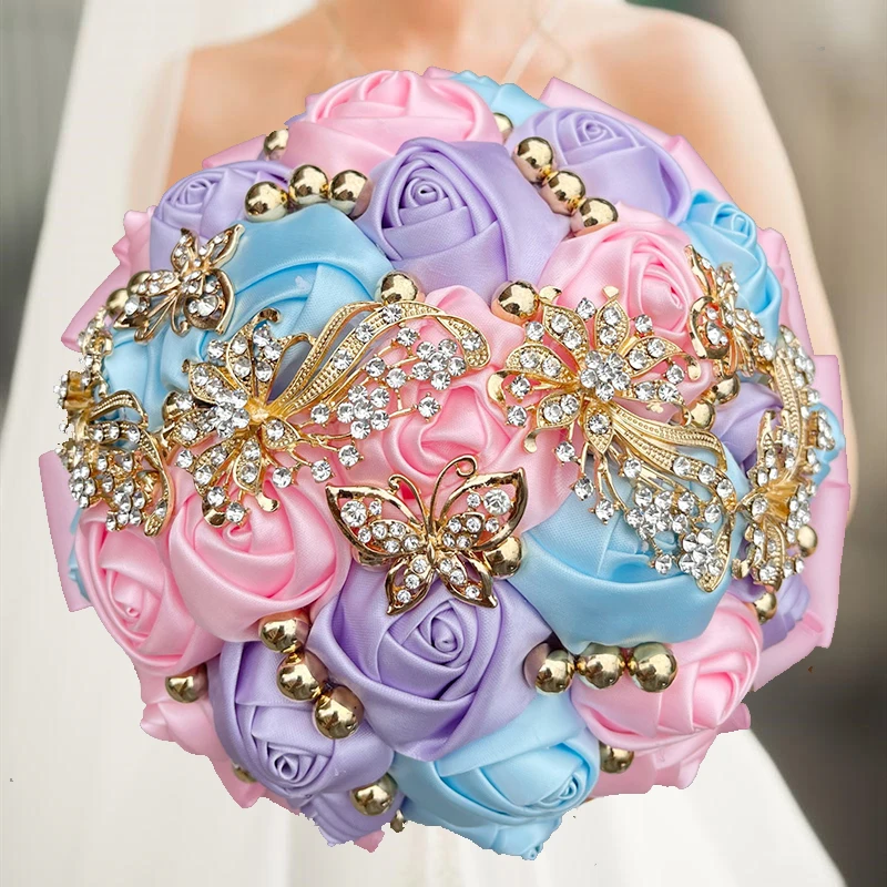 Champage Wedding Bouquet Bridesmaid Bridesmaid Holding Flowers