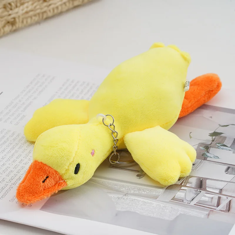 Porte-clés d'oie en peluche de dessin animé, oreiller de beurre, jouets de canard moelleux, animal mignon, 1PC