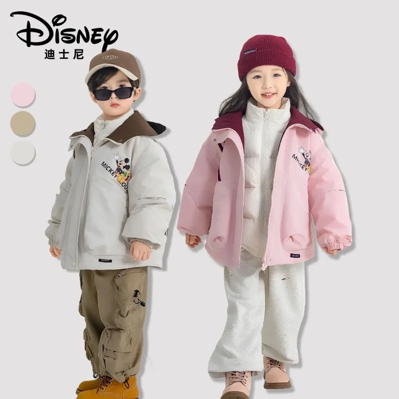 

Комплект из двух предметов: пуховик и брюки с Микки Маусом в стиле аниме, зимний, детский, теплый, на флисе, с мультяшным принтом, милый, новинка 2026, разноцветный