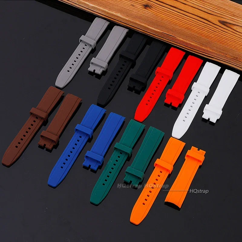 Curved End Rubber Silicone Strap for Citizen Watch Bracelet for Swatch Soft Waterproof Watchband for Rolex 20mm 22mm Wristband