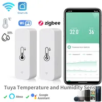 Tuya Zigbee WiFi Temperature And Humidity Sensor APP Remote Monitor For Smart Home var SmartLife WorkWith Alexa Google Assistant