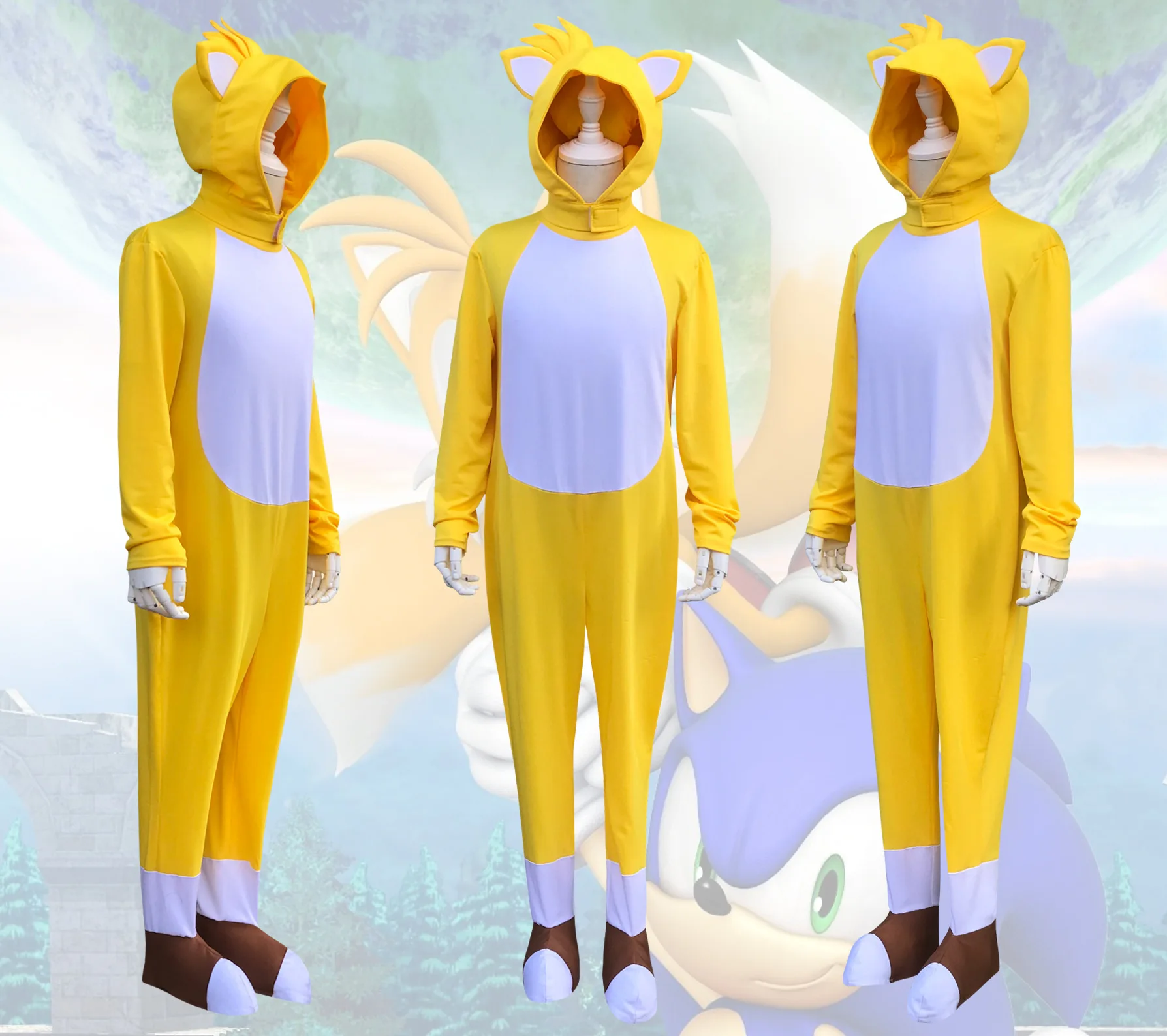 

Anime Children Miles Prower Tails Cosplay Costumes Outfits for Kids Children Halloween Christmas Carnival Party Suit Full Set