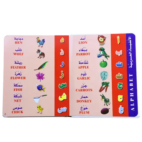 Barn lär sig bilderböcker med arabiska bokstäver Montessori Form/Djur/Grönsaker/Frukt/Färg/Ord för Förskolebarn Böcker 10 best sales Arabiska pedagogiska leksaker - №8