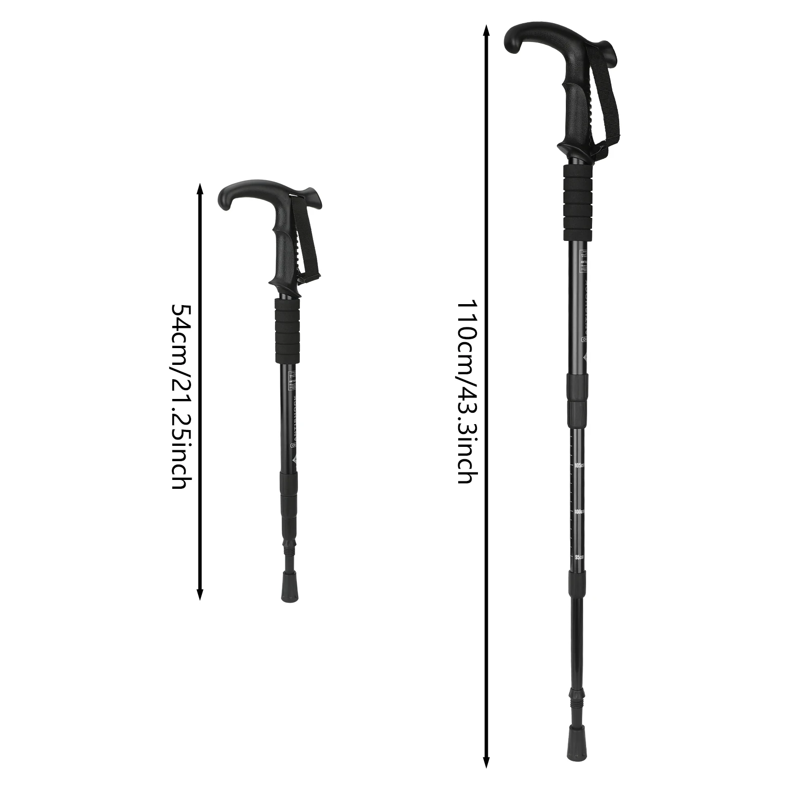 4 أقسام تلسكوبي Alpenstock المحمولة خفيفة آل سبيكة الرحلات القطب التخييم التنزه تسلق التزلج المضادة للانزلاق العكاز 1.1 متر
