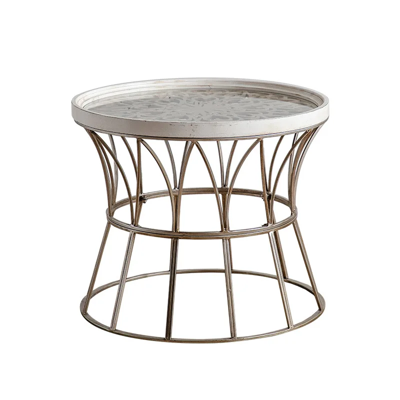 

American hollow small round table homestay home small coffee retro old balcony casual coffee table villa negotiation
