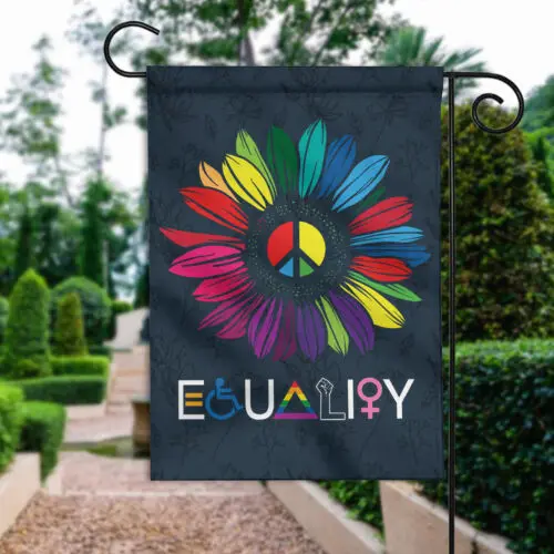 Equality Sunflower Flag, Equal Rights Flag, LGBT Flower Flag, Sunflower Peace VVL YYX EEZ zzo