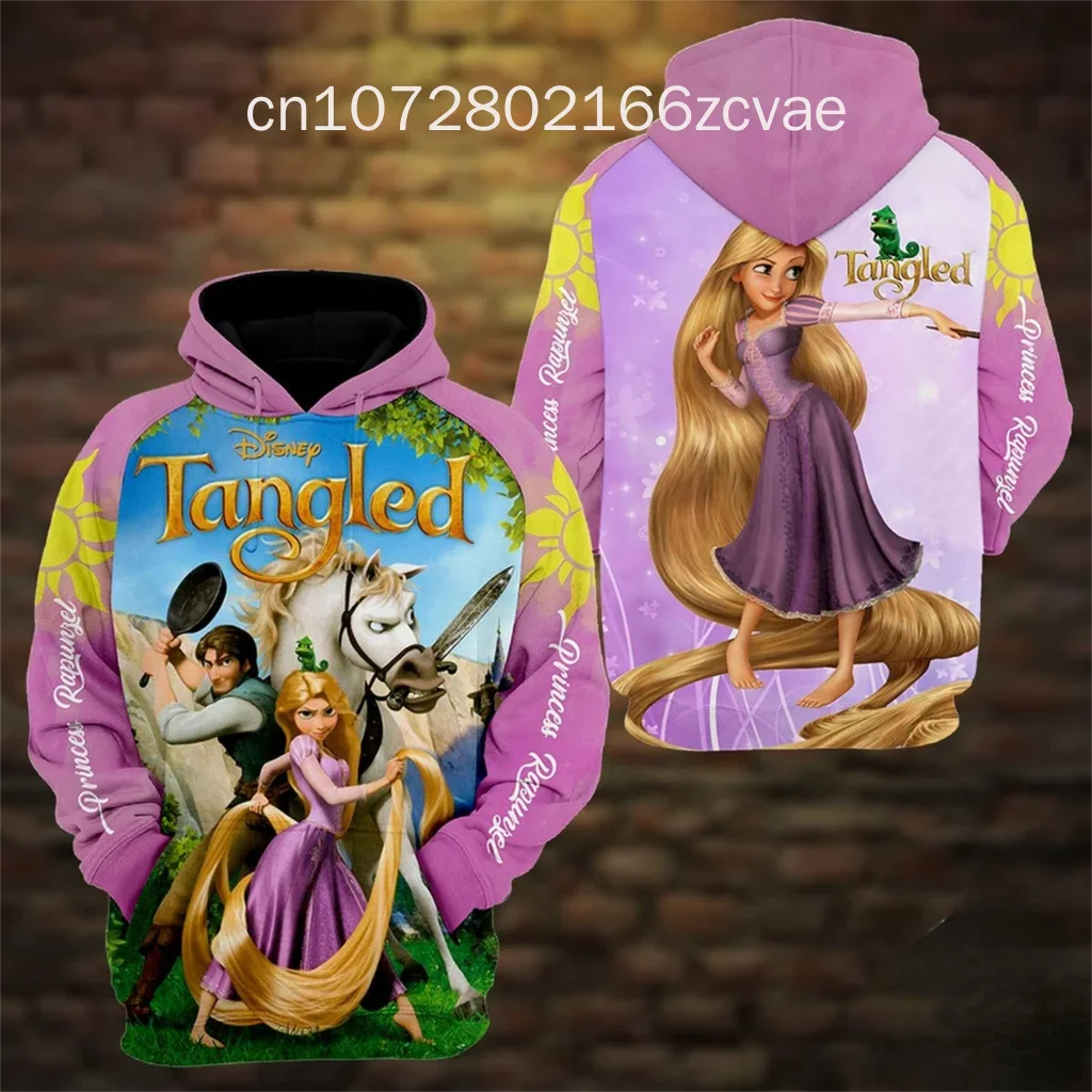 Disney Tangled Characters 3d Hoodie Rapunzel And Flynn Rider Tangled Over Print 3d Zip Hoodie