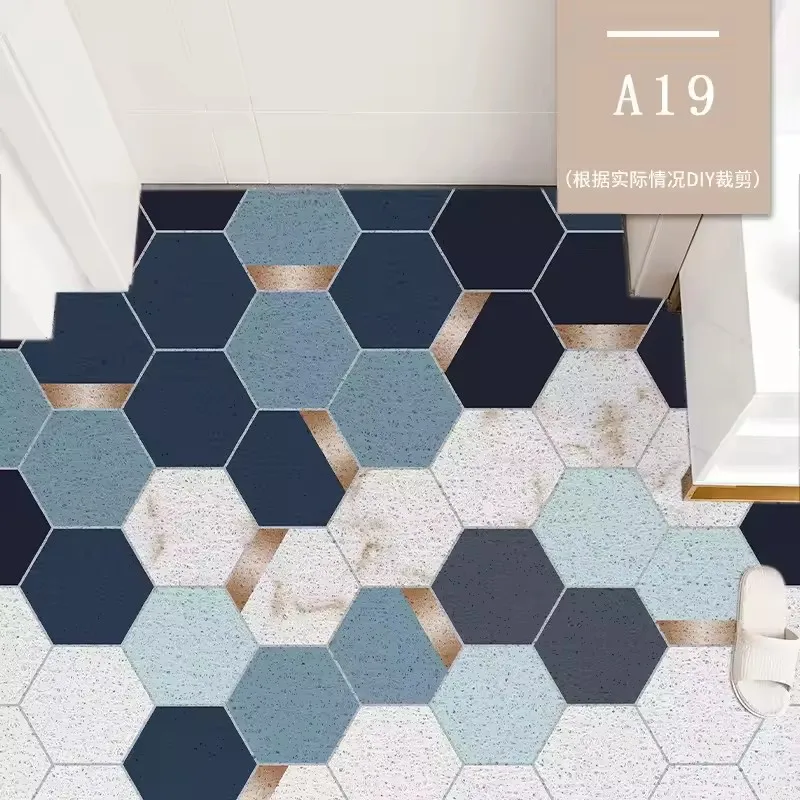 Nordic Cut Printed Doormat Carpet Home PVC Silk Loop Floor Entrance Mats Carpet Living Room Bedroom Bathroom Non-Slip Door Mats