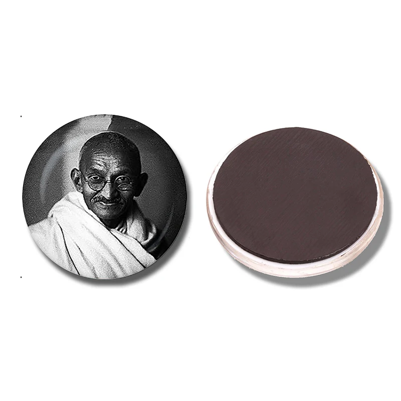 

Mahatma Gandhi 30MM Fridge Magnet Indian Famous People Glass Cabochon Magnetic Refrigerator Stickers Note Holder Home Decoration