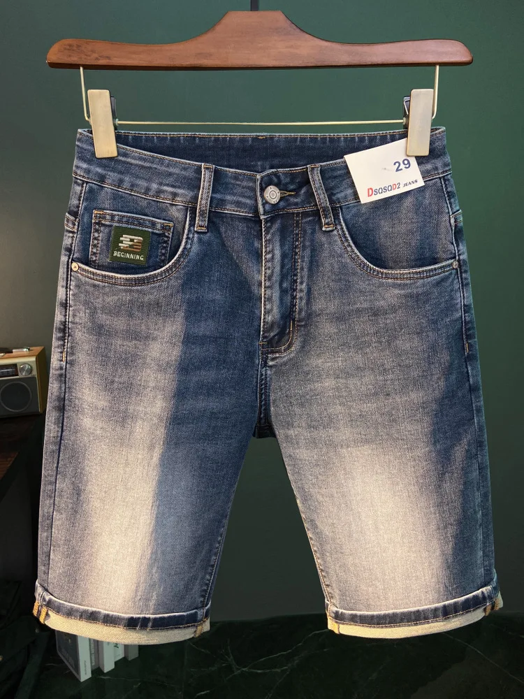 

Лето 2023, новые высококачественные ковбойские шорты, мужские модные брендовые модные универсальные повседневные эластичные средние брюки