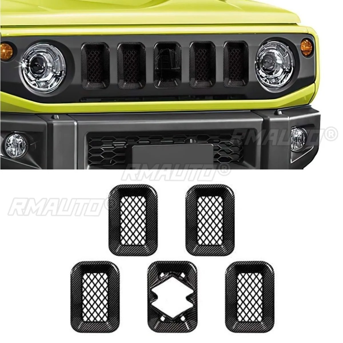 

For Suzuki Jimny JB64 JB74 2019+ Car Bumper Grill Decorative Racing Grille Body Kit Front Bumper Grill Exterior Part
