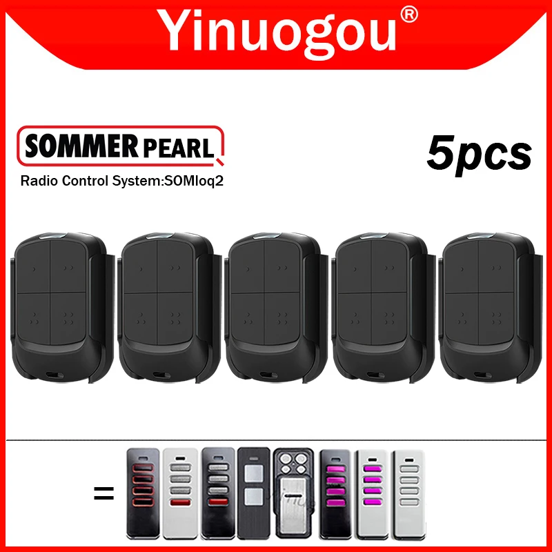 5PCS SOMMER Pearl Vibe Twin Status Slider 4018 4019 TX55-868-4 TRX55-868-4 TX40-868-4 Garage Door Gate Remote Control 868MHz
