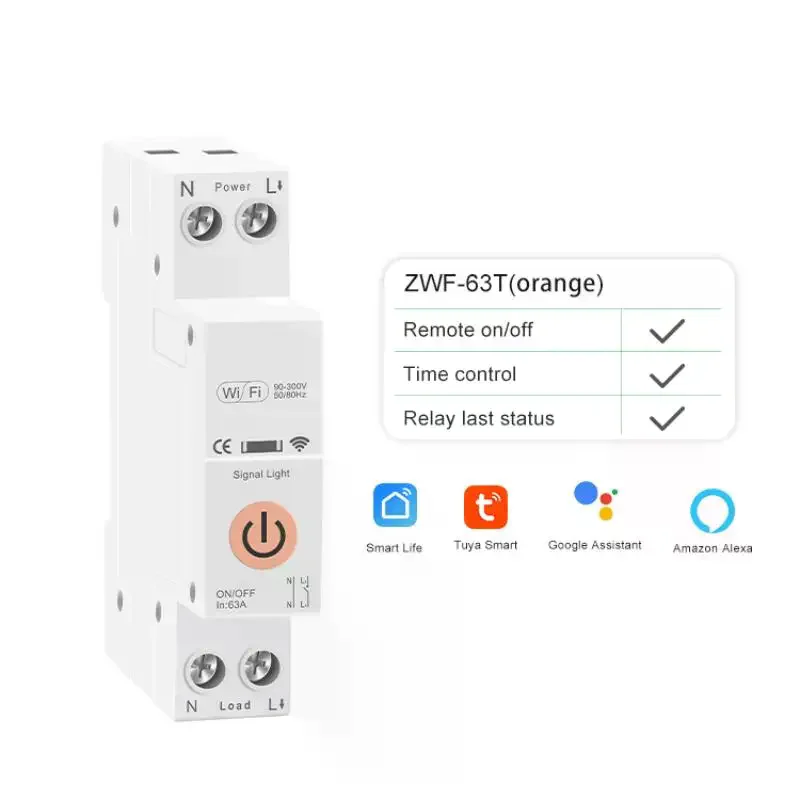 Smart WiFi Circuit Breaker Phone Remote Control Overload Protection for Factory Workshop Electricity Safety Use