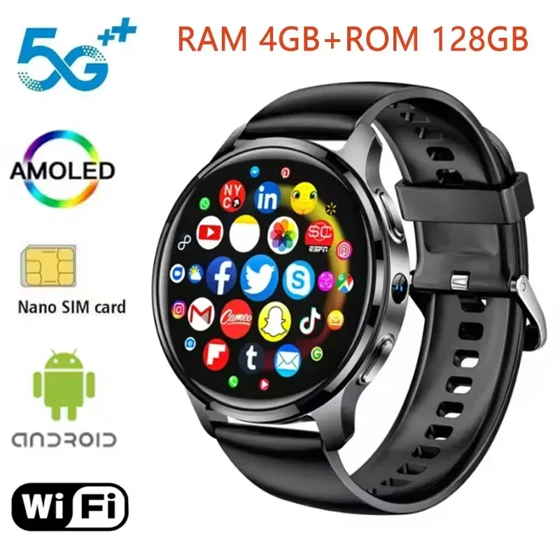 

Совершенно новые умные часы 4G P68 для мужчин и женщин, Android, 4 разрешения, 5 миллионов двух камер, пульсометр, GPS, WIFI, 4 ГБ + 128 ГБ, Bluetooth