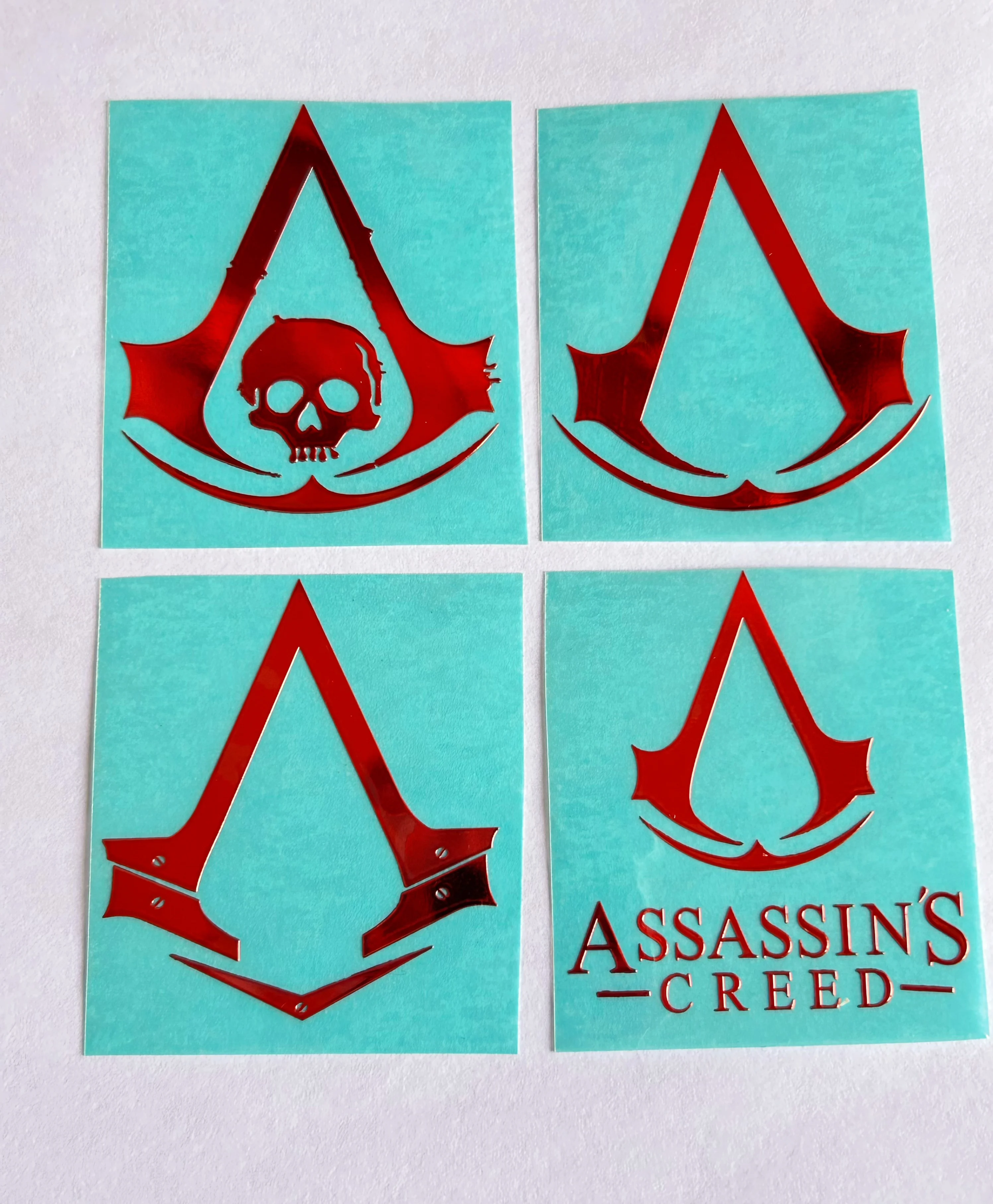 Assassin\'s skull logo Metal sticker Cell phone laptop car universal metal sticker