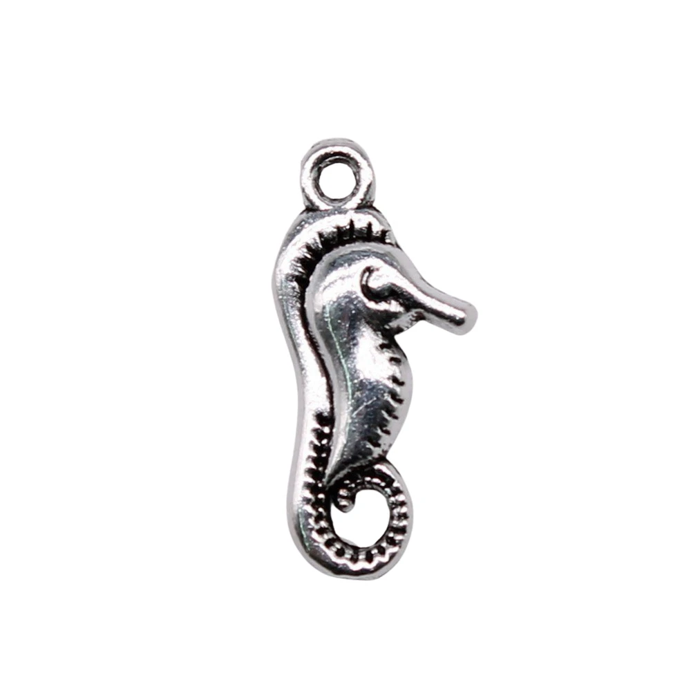 10pcs/lot 23x10mm Hippocampus Charms For Jewelry Making Antique Silver Color 0.91x0.39inch