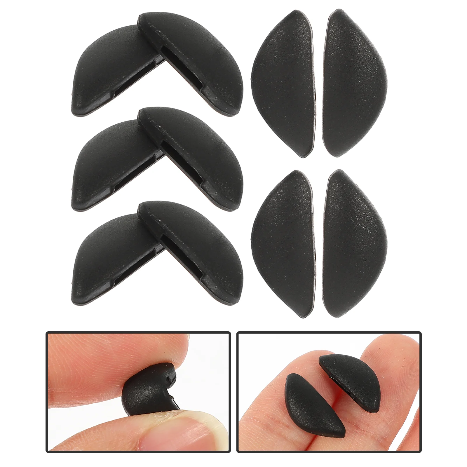 10 Pairs Goggles Nose Pads Buckle Glasses Support Eye Upholstered Mat Silicone Black Eyeglass