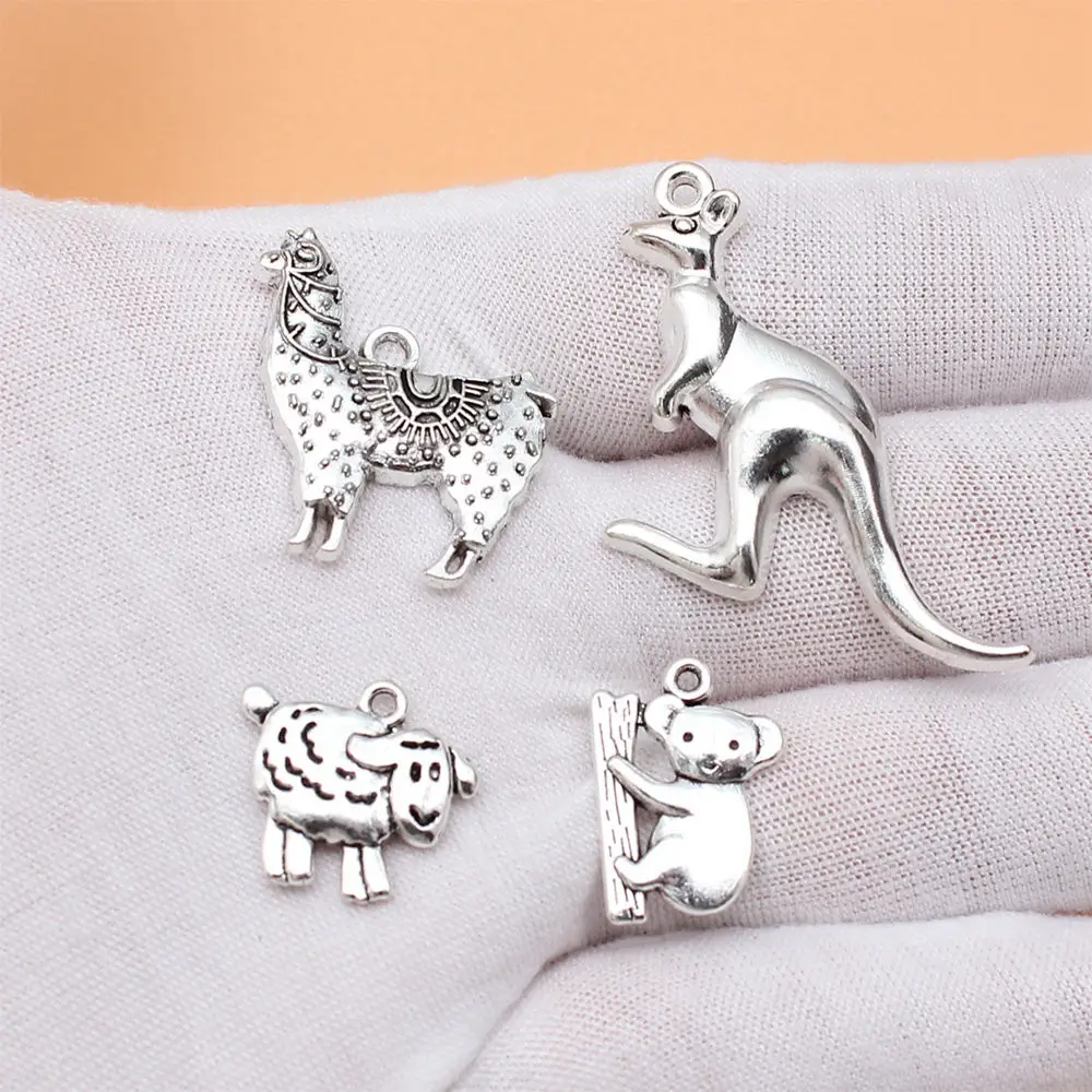 Supplies For Jewelry Australian Animal Kangaroo Koala Alpaca Sheep Charms Collection  For You Decoration 4pcs