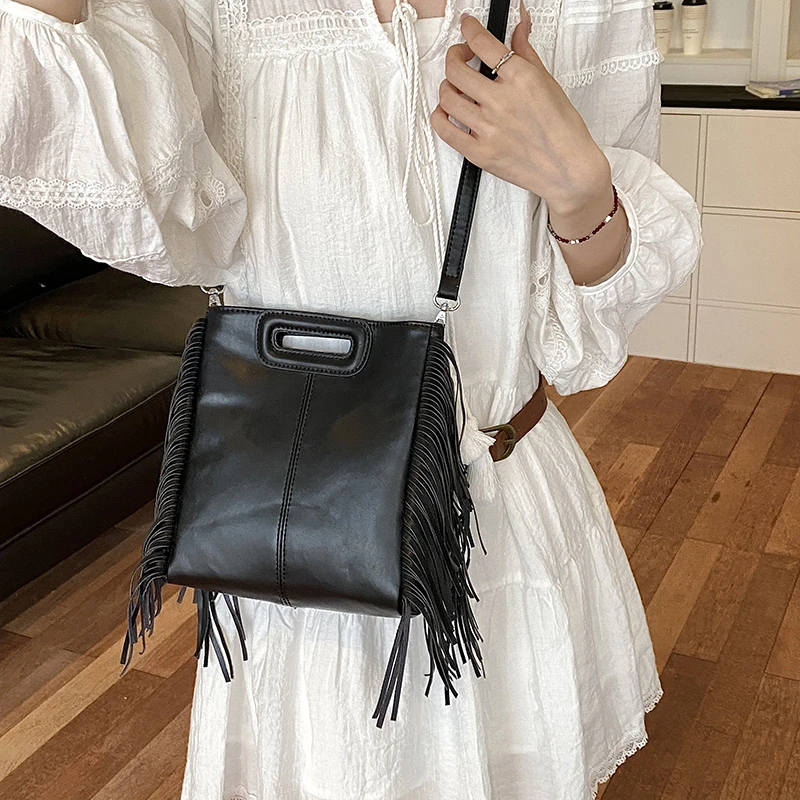 Fashion ladies shoulder crossbody bags for women tassel bag female luxury designer handbag woman bag pu leather totes purses - view 4