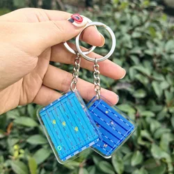 Creative Swimming Pool Key chain Souvenir Mini Tennis Pendant Swimming Three-dimensional Acrylic Keychains for children gifts