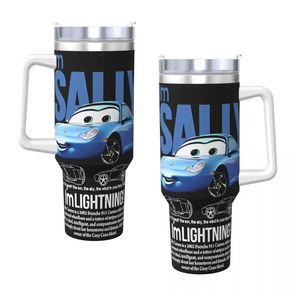 Stainless Steel Tumbler I'm Sally Lightning McQueen Cars Thermal Cups Heat Preservation Cold and Hot Car Mugs