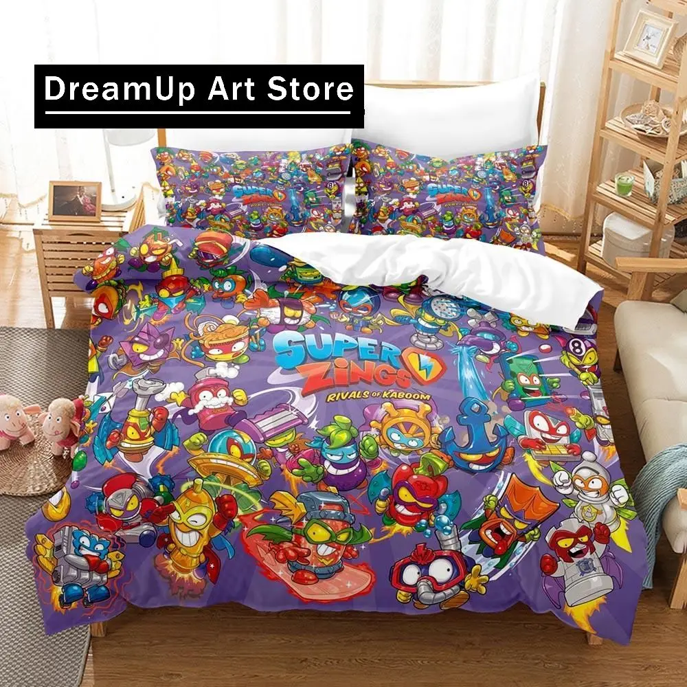 3D Print Fashion Super Zings Bedding Set Boys Girls Twin Queen Full Size Duvet Cover Pillowcase Bed Adult Bedroom