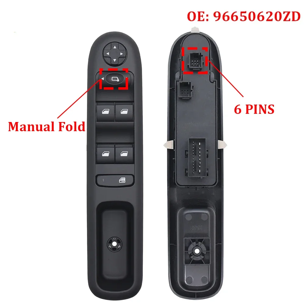 96650620ZD Front Left Auto Car Master Power Window Switch For Peugeot 3008 5008 Wagon 2009-2016 96650621ZD