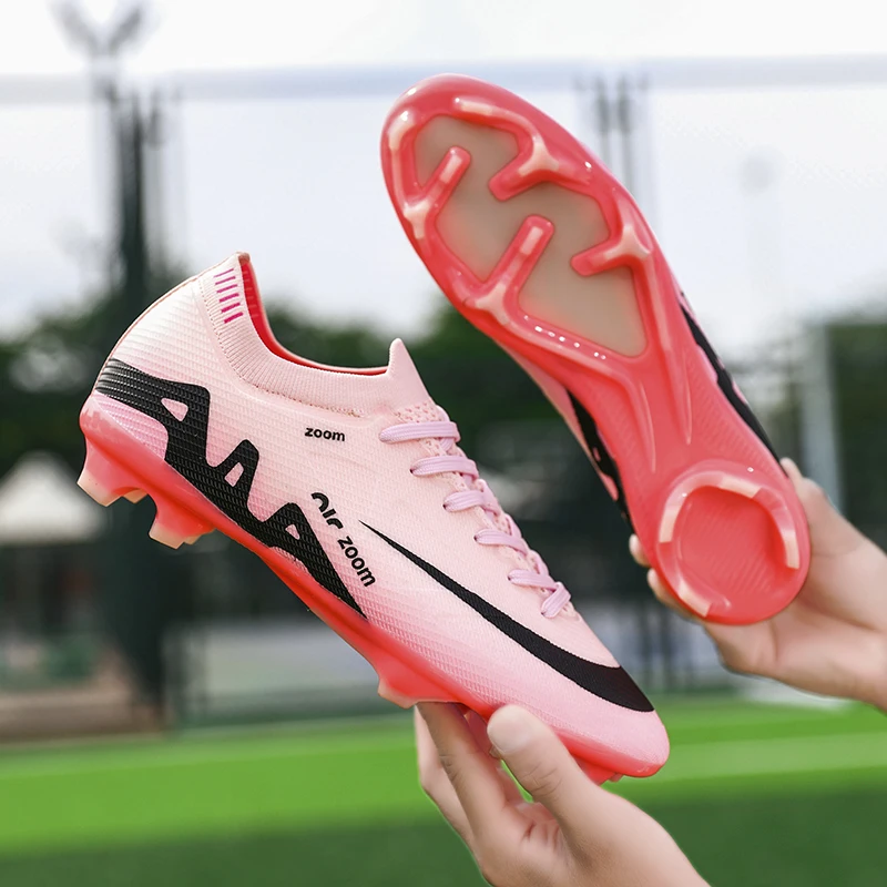 

New Men Football Boots Cleats Match Ultralight Grass Breathable Soccer Shoes Sneakers Indoor Long Spikes Training Drop Shipping